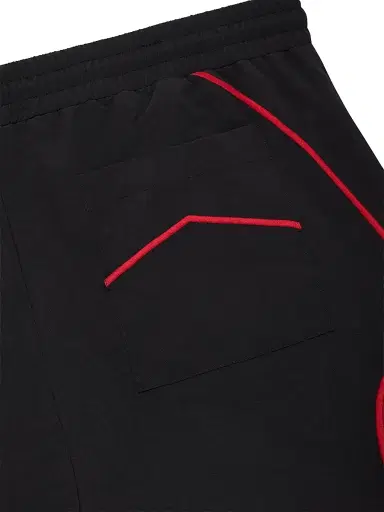 Rhude Men's Moonlight Pista Colorblocked Drawstring Shorts - Black Red White - Size XL | Thumbnail 4