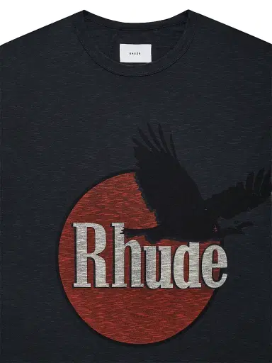 Rhude Men's Eagle Logo Graphic Cotton T-Shirt - Black Red White - Size XS | Thumbnail 3