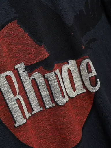 Rhude Men's Eagle Logo Graphic Cotton T-Shirt - Black Red White - Size XS | Thumbnail 4