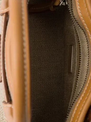 Prada Women's Bonnie Linen and Leather Top Handle Bag - Beige Khaki | Thumbnail 5