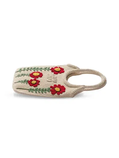 Miu Miu Women's Ivy Embroidered Cotton Tote Bag | Thumbnail 2 Miu Miu Women's Ivy Embroidered Cotton Tote Bag | Thumbnail 2