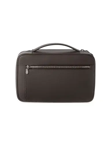 Brunello Cucinelli Smooth Calfskin Travel Beauty Case - Chocolate | Thumbnail 2 Brunello Cucinelli Smooth Calfskin Travel Beauty Case - Chocolate | Thumbnail 2