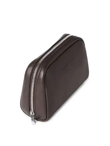 Brunello Cucinelli Smooth Calfskin Slim Beauty Case - Brown | Thumbnail 3 Brunello Cucinelli Smooth Calfskin Slim Beauty Case - Brown | Thumbnail 3