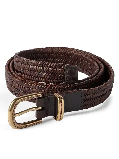 Brunello Cucinelli Women's Stretch Braided Leather Belt - Brown | Thumbnail 2 Brunello Cucinelli Women's Stretch Braided Leather Belt - Brown | Thumbnail 2