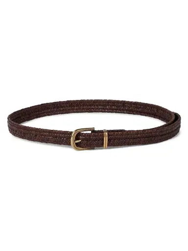 Brunello Cucinelli Women's Stretch Braided Leather Belt - Brown | Thumbnail 1 Brunello Cucinelli Women's Stretch Braided Leather Belt - Brown | Thumbnail 1