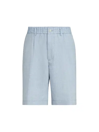 Brunello Cucinelli Men's Linen and Virgin Wool Chevron Bermuda Shorts | Thumbnail 1