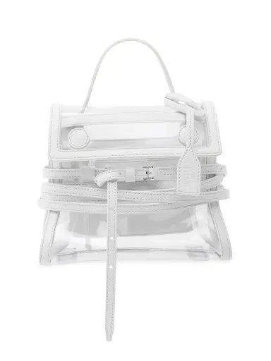 MOSCHINO Women's Tie Me Transparent Top Handle Bag | Thumbnail 1 MOSCHINO Women's Tie Me Transparent Top Handle Bag | Thumbnail 1