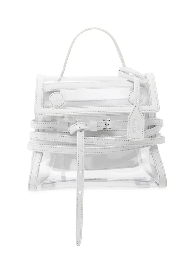Moschino Women's Tie Me Transparent Top Handle Bag - Transparent