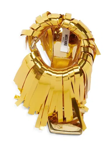 MOSCHINO Women's 100MM Fringed Sandals | Thumbnail 4 MOSCHINO Women's 100MM Fringed Sandals | Thumbnail 4