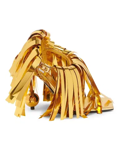MOSCHINO Women's 100MM Fringed Sandals | Thumbnail 1 MOSCHINO Women's 100MM Fringed Sandals | Thumbnail 1