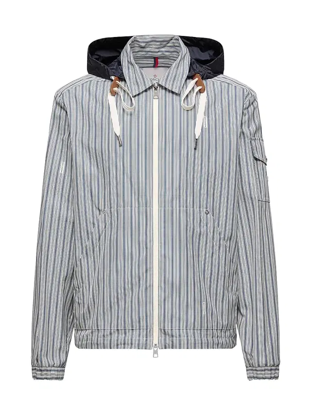 Moncler Men's Havas Shacket in Poplin - White Blue