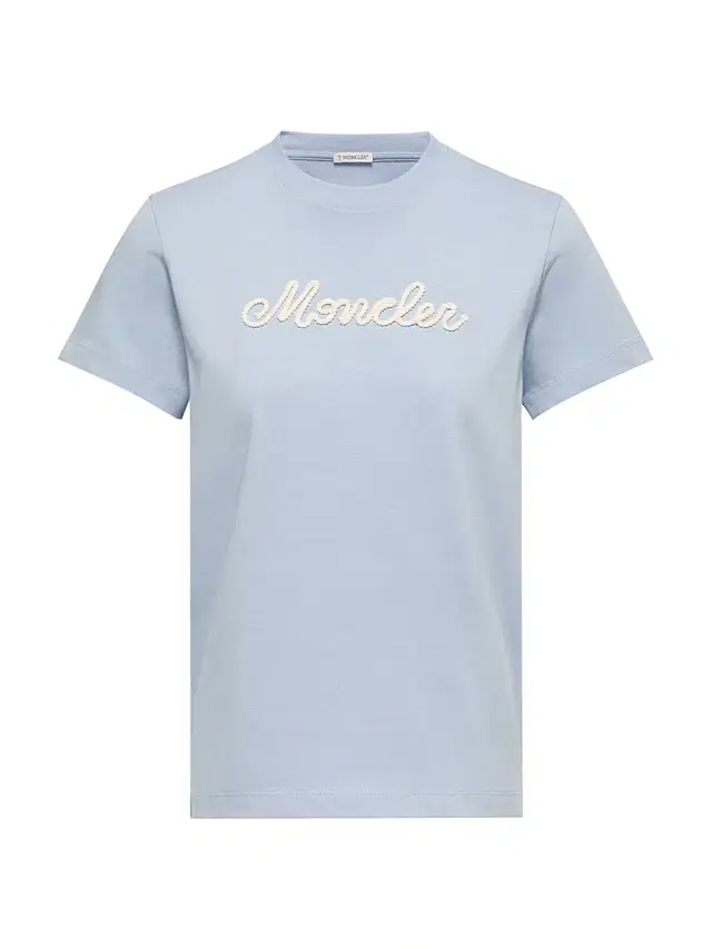 Moncler Women's Crew-Neck T-Shirt in Cotton - Light Blue