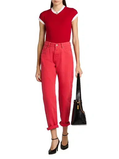 Versace Women's Straight Midi-Rise Jeans | Thumbnail 2 Versace Women's Straight Midi-Rise Jeans | Thumbnail 2