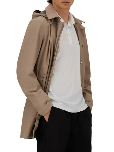 HERNO Men's 2Layer City Hooded Trench Coat - Taupe - Size 46 | Thumbnail 7 HERNO Men's 2Layer City Hooded Trench Coat - Taupe - Size 46 | Thumbnail 7