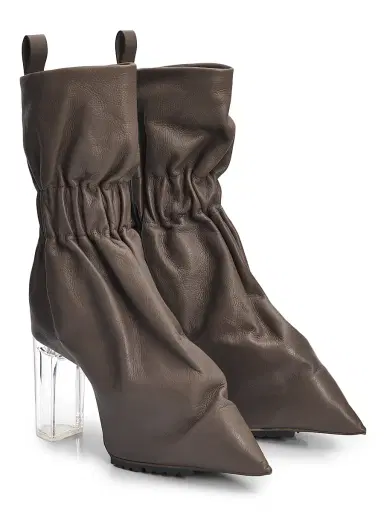 Rick Owens Women's Cuffed Taquito Leather Boots | Thumbnail 2 Rick Owens Women's Cuffed Taquito Leather Boots | Thumbnail 2