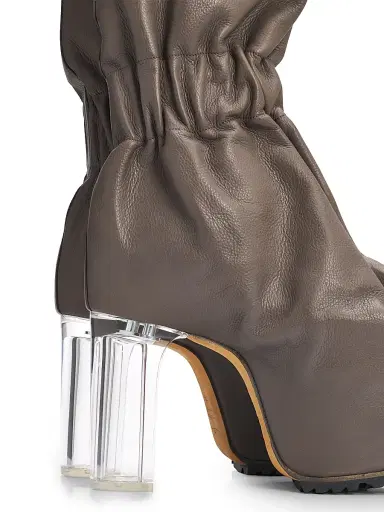 Rick Owens Women's Cuffed Taquito Leather Boots | Thumbnail 5 Rick Owens Women's Cuffed Taquito Leather Boots | Thumbnail 5
