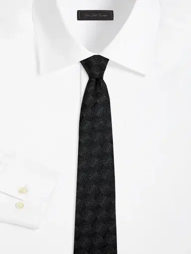 Emporio Armani Men's Wave-Pattern Silk Tie | Thumbnail 2