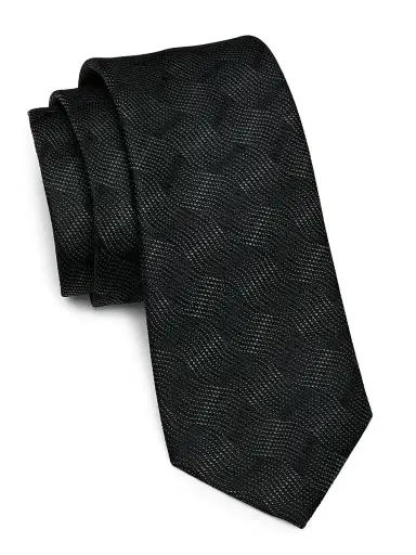 Emporio Armani Men's Wave-Pattern Silk Tie | Thumbnail 1
