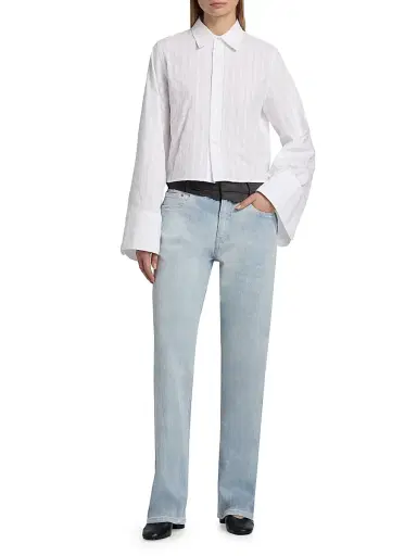 MM6 MAISON MARGIELA Women's Layered Straight-Leg Jeans | Thumbnail 2 MM6 MAISON MARGIELA Women's Layered Straight-Leg Jeans | Thumbnail 2