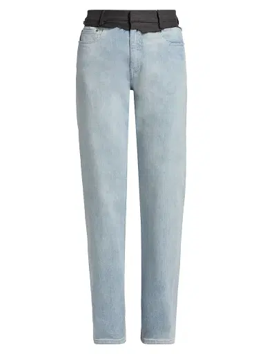 MM6 MAISON MARGIELA Women's Layered Straight-Leg Jeans | Thumbnail 1 MM6 MAISON MARGIELA Women's Layered Straight-Leg Jeans | Thumbnail 1