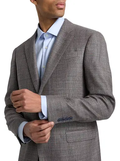 Emporio Armani Men's Woven Wool-Silk-Linen Sport Coat - Blue Orange | Thumbnail 6 Emporio Armani Men's Woven Wool-Silk-Linen Sport Coat - Blue Orange | Thumbnail 6