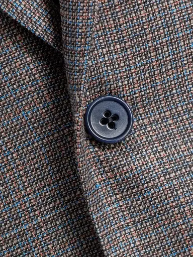 Emporio Armani Men's Woven Wool-Silk-Linen Sport Coat - Blue Orange | Thumbnail 7 Emporio Armani Men's Woven Wool-Silk-Linen Sport Coat - Blue Orange | Thumbnail 7