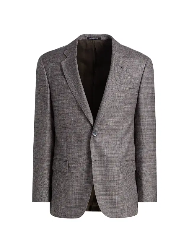 Emporio Armani Men's Woven Wool-Silk-Linen Sport Coat - Blue Orange