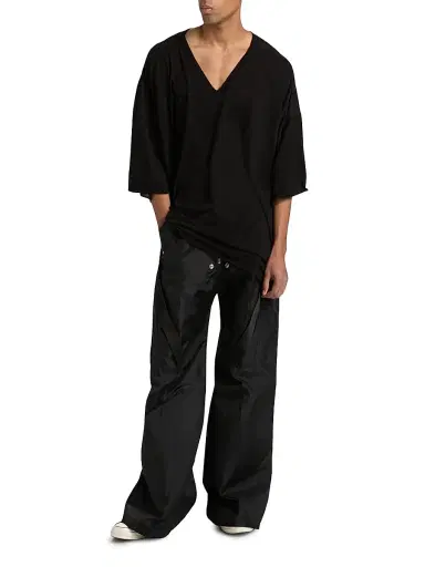 Rick Owens Men's Tommy V-Neck T-Shirt - Black | Thumbnail 2