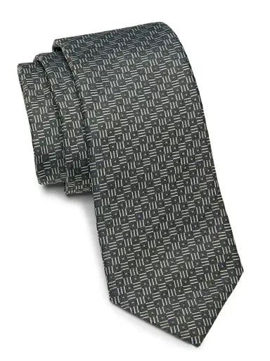 Emporio Armani Men's Geometric Woven Silk Tie | Thumbnail 1 Emporio Armani Men's Geometric Woven Silk Tie | Thumbnail 1