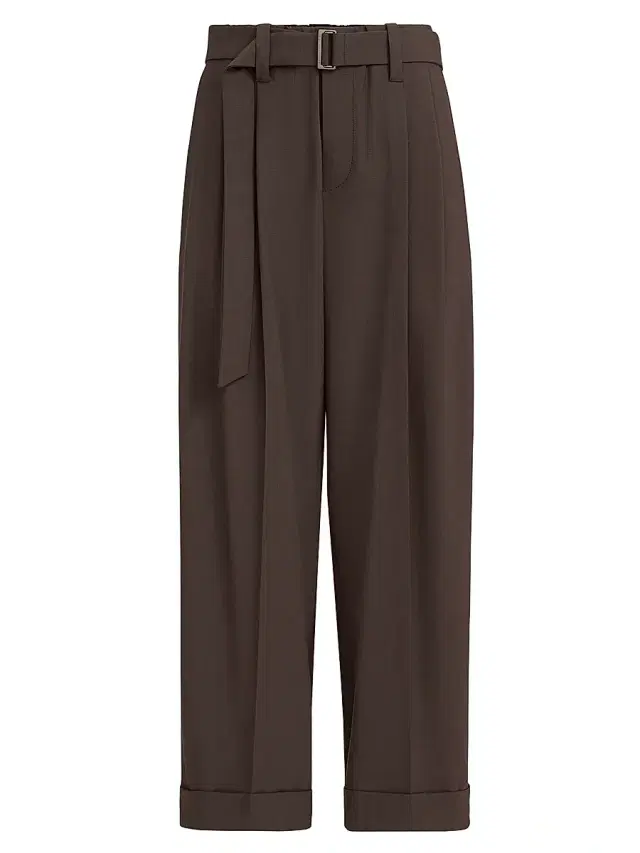 Women's Tropical Luxury Wool Baggy Sartorial Trousers - Cocoa