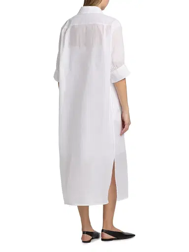 Jil Sander Women's Cotton Relaxed-Fit Midi-Shirtdress - Optic White | Thumbnail 5 Jil Sander Women's Cotton Relaxed-Fit Midi-Shirtdress - Optic White | Thumbnail 5