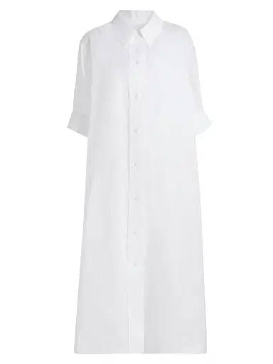 Jil Sander Women's Cotton Relaxed-Fit Midi-Shirtdress - Optic White | Thumbnail 1 Jil Sander Women's Cotton Relaxed-Fit Midi-Shirtdress - Optic White | Thumbnail 1