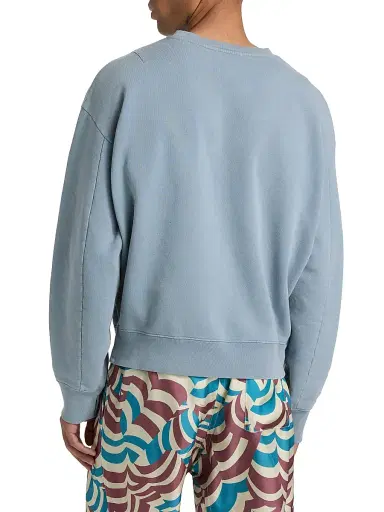 Marni Men's Garment-Dyed Cotton Crewneck Sweatshirt - Sky - Size 44 | Thumbnail 5 Marni Men's Garment-Dyed Cotton Crewneck Sweatshirt - Sky - Size 44 | Thumbnail 5