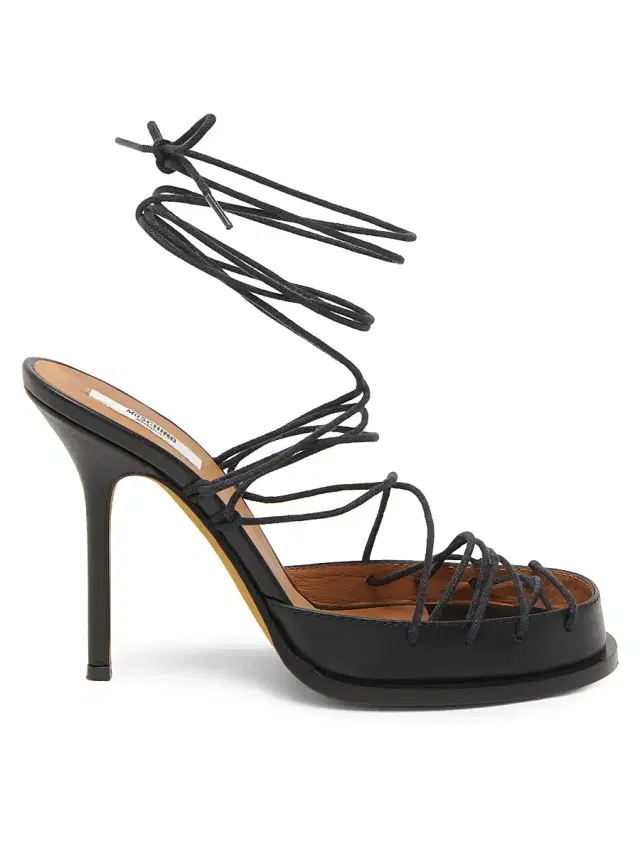 Moschino Women's 105MM Strappy Leather Sandals - Black