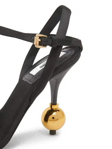 MOSCHINO Women's 100MM Satin Sculptural Sandals | Thumbnail 4