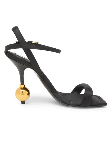 MOSCHINO Women's 100MM Satin Sculptural Sandals | Thumbnail 1