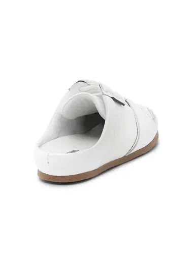 MOSCHINO Women's Logo Chrome Mesh-Leather Mules - White Silver - Size 10 | Thumbnail 3 MOSCHINO Women's Logo Chrome Mesh-Leather Mules - White Silver - Size 10 | Thumbnail 3