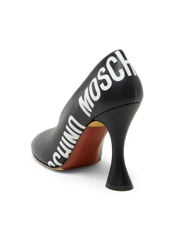 MOSCHINO Women's Duck 100MM Logo Leather Pumps | Thumbnail 3