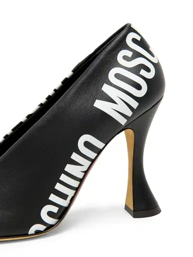 MOSCHINO Women's Duck 100MM Logo Leather Pumps | Thumbnail 5
