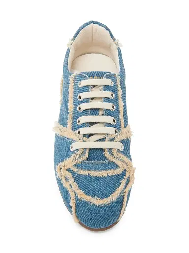 MOSCHINO Women's Denim Frayed Low-Top Sneakers | Thumbnail 4 MOSCHINO Women's Denim Frayed Low-Top Sneakers | Thumbnail 4