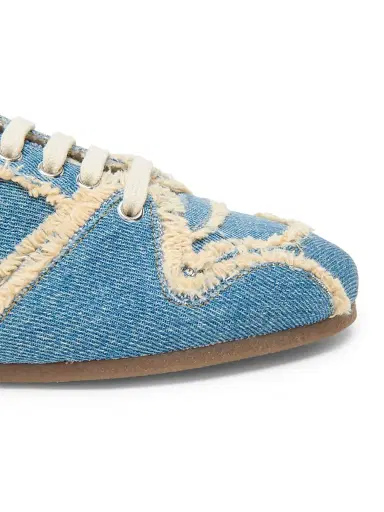 MOSCHINO Women's Denim Frayed Low-Top Sneakers | Thumbnail 5 MOSCHINO Women's Denim Frayed Low-Top Sneakers | Thumbnail 5