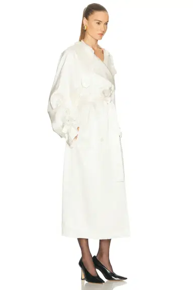 TOTEME Draped Satin Trench Coat | Thumbnail 2 TOTEME Draped Satin Trench Coat | Thumbnail 2