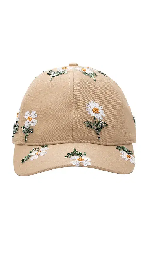 Flowers Beaded 6 Panel Cap