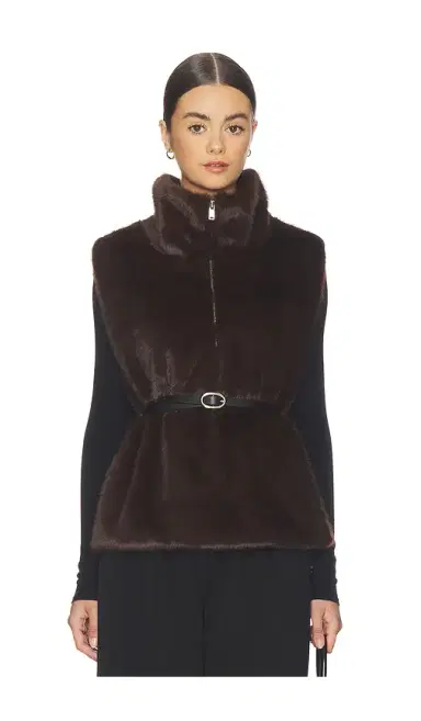 WeWoreWhat Faux Fur Mockneck Vest | Thumbnail 1