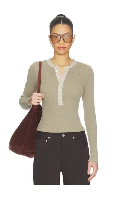Citizens of Humanity Drea Waffle Henley Top | Thumbnail 1 Citizens of Humanity Drea Waffle Henley Top | Thumbnail 1