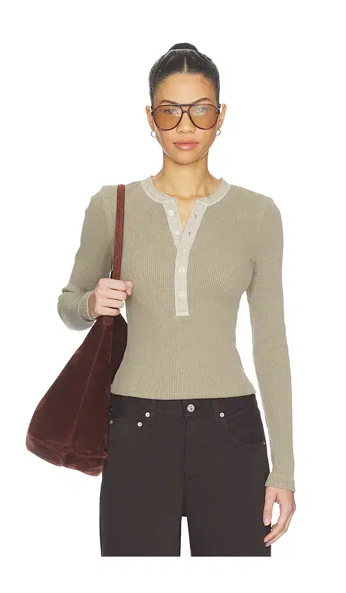 Citizens of Humanity Drea Waffle Henley Top