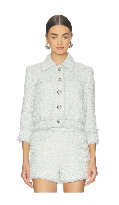 L'Agence Jia Crop 3/4 Sleeve Fringe Jacket | Thumbnail 2 L'Agence Jia Crop 3/4 Sleeve Fringe Jacket | Thumbnail 2
