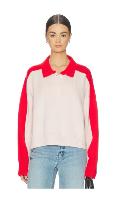 Soft Goat Color Block Polo Shirt | Thumbnail 1