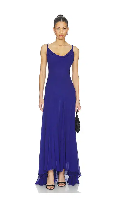 Alice + Olivia Alice + Olivia Sarika Twist Strap Hi Low Seamed Slip Dress