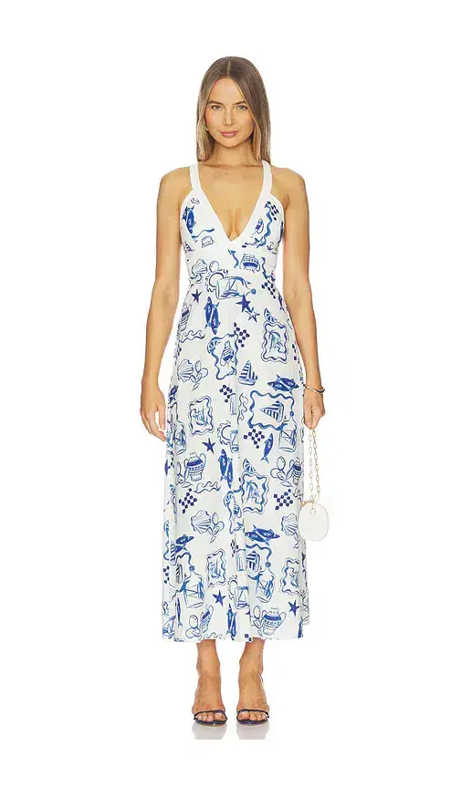 Baci Cross Back Midi Dress